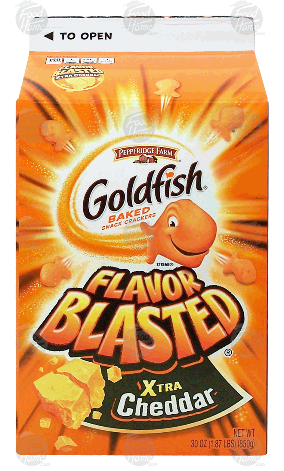 Pepperidge Farm Goldfish Flavor Blasted; extra cheddar flavor baked snack crackers Full-Size Picture